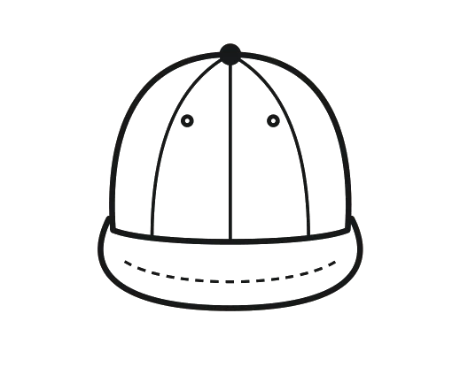 6패널 캡 6-panel cap 도식화